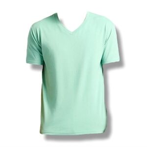 TRUE CLASSIC Green V Neck Short Sleeve Shirt
